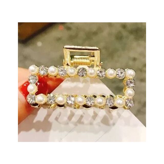 Gouden haarklem hartje strass