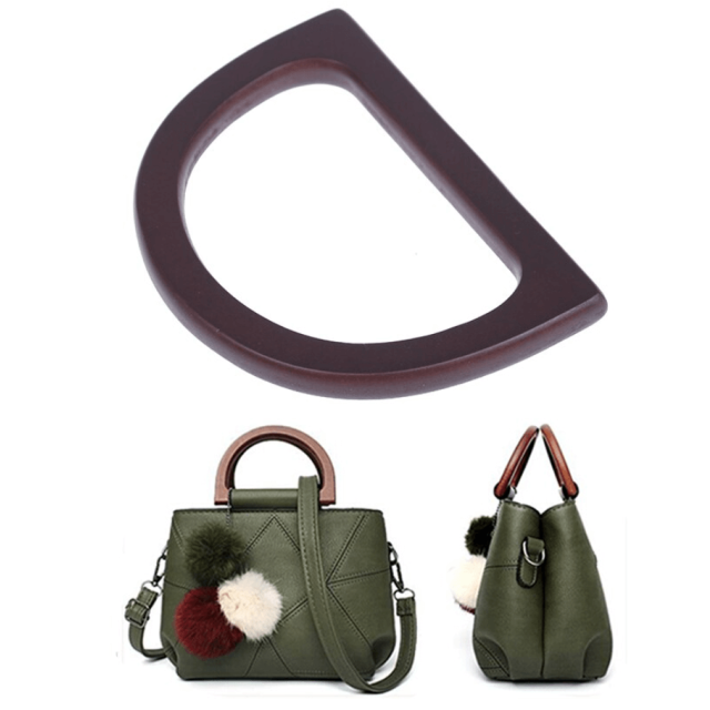 Houten tassen grepen in D-vorm 11,5 cm 2 st