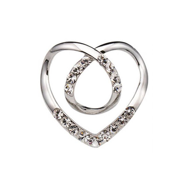 Sjaal gesp hart zilver 5.1x5cm