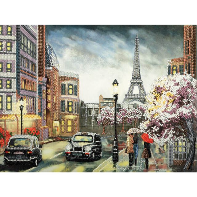 DIAMOND PAINTING FRAMED - RAIN IN PARIS van STITCHCOMPANY fc-alpd-004