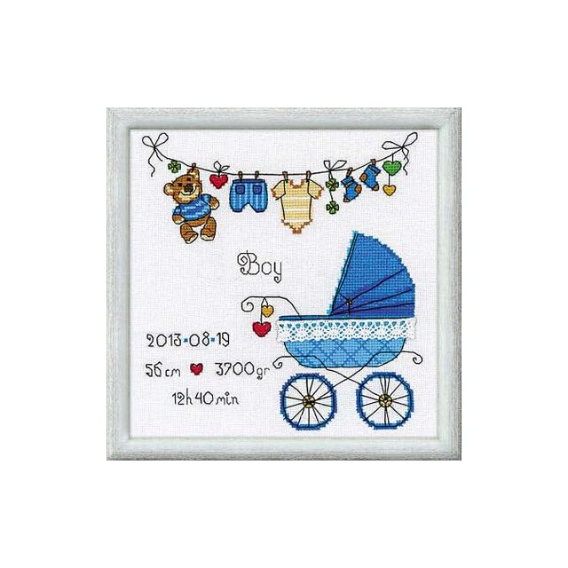 It's a Boy borduurpakket 20x20cm van STITCHCOMPANY ri-1418
