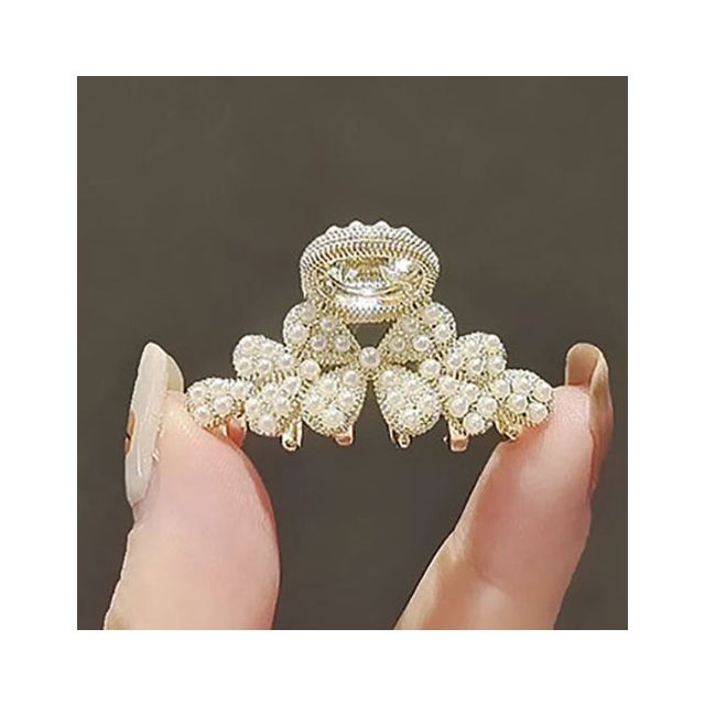 Strikje met parels haarklem