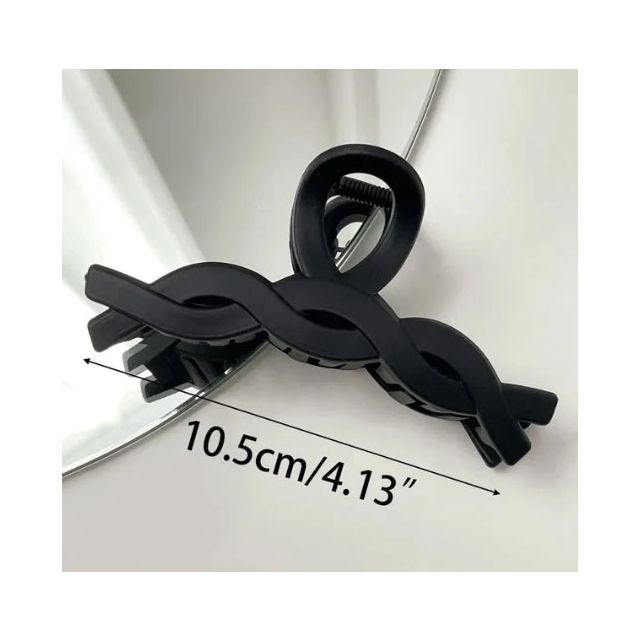 Haarklem zwarte matte vlecht