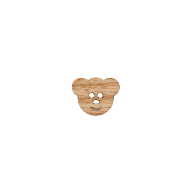 Houten knoop beer 18mm van UNION KNOPF 44831