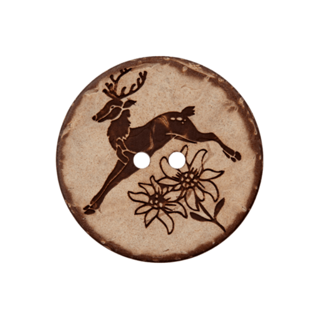 Kokos knoop met hert van UNION KNOPF 453399