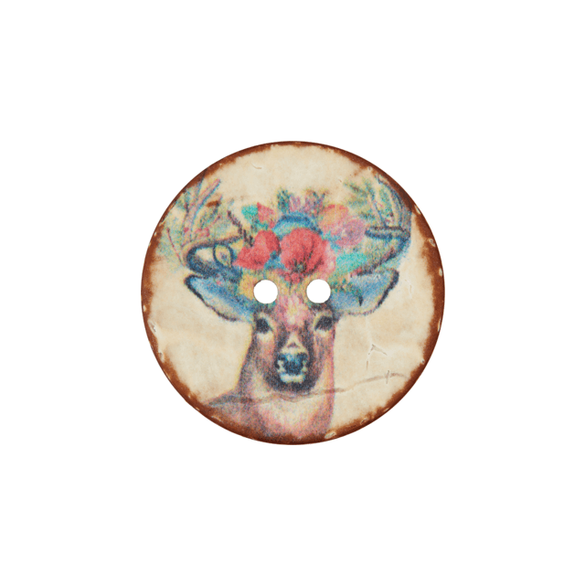 Kokosknoop met hert van UNION KNOPF 453031