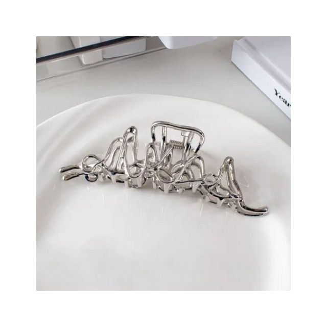 Wavy Lines metalen haarklem zilver