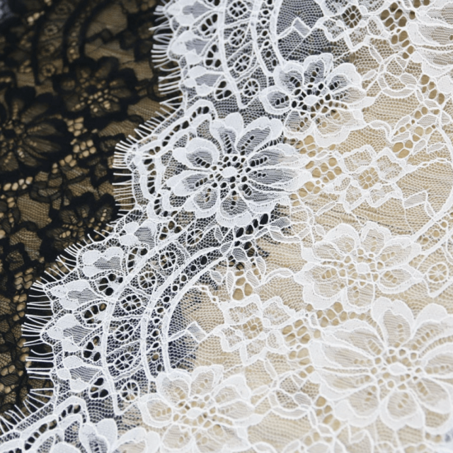 Breed kanten band met wimpers 20-22cm breed 3m lang