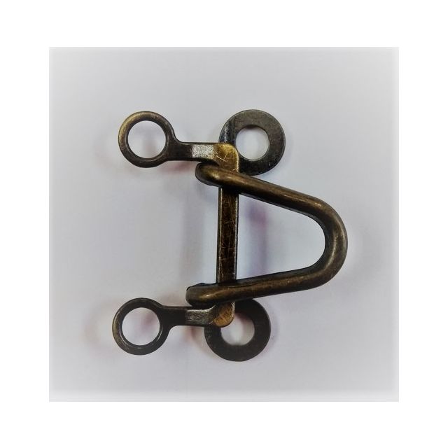 Grote metalen haak en oog sluiting 25mm van UNION KNOPF 59421